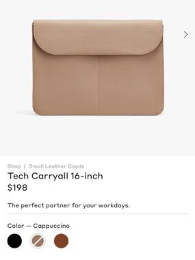 Cuyana Tech Carryall 16-inch Laptop Sleeve - Cappuccino